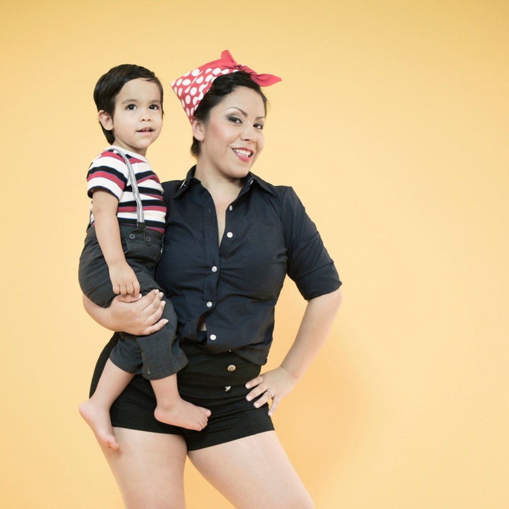 High waisted Black Nautical Booty shorts